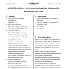 ACM8625P TSSOP28封装 2X33W 内置DSP 数字音频功放IC