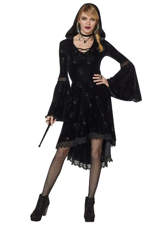 2022 New Halloween Costume Witch Sorcerer Witch Dress Velvet Tuxedo Show Game Uniform