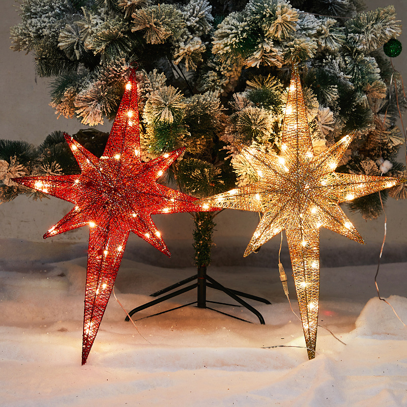 Festival de Navidad hierro forjado brillo luminoso luna estrella bola octogonal estrella decoración del hotel Comercio exterior suministros especiales transfronterizos