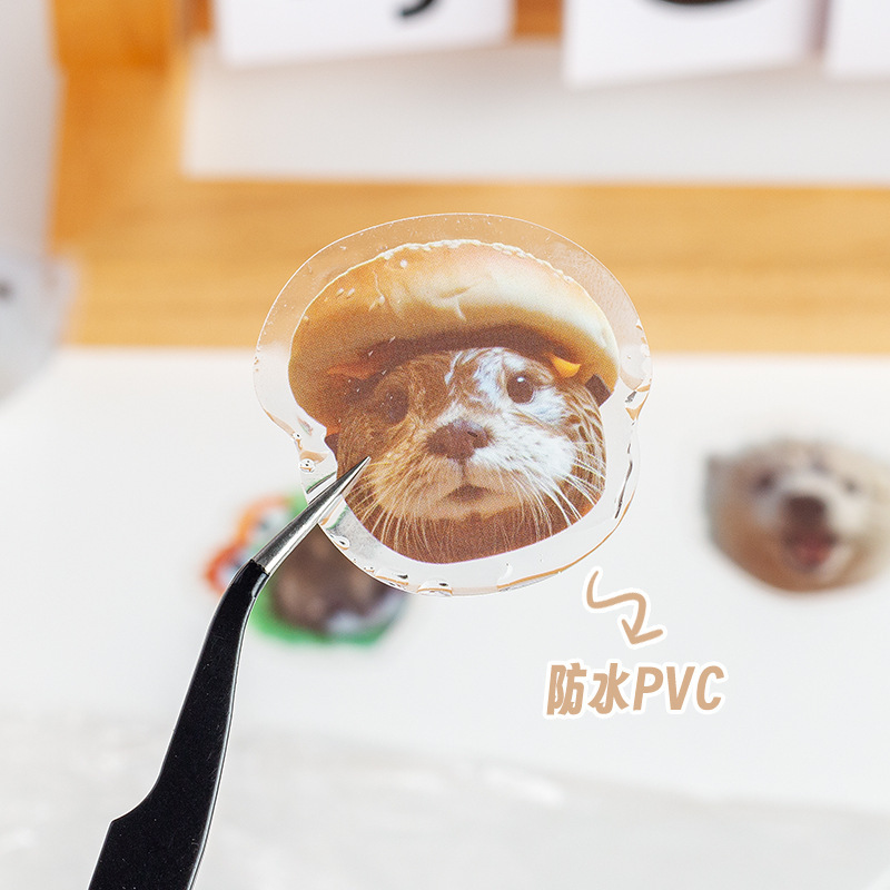 Cartoon animal avatar pegatinas bolsas diy diario diario decoración material graffiti transparente pegatinas pet impermeable