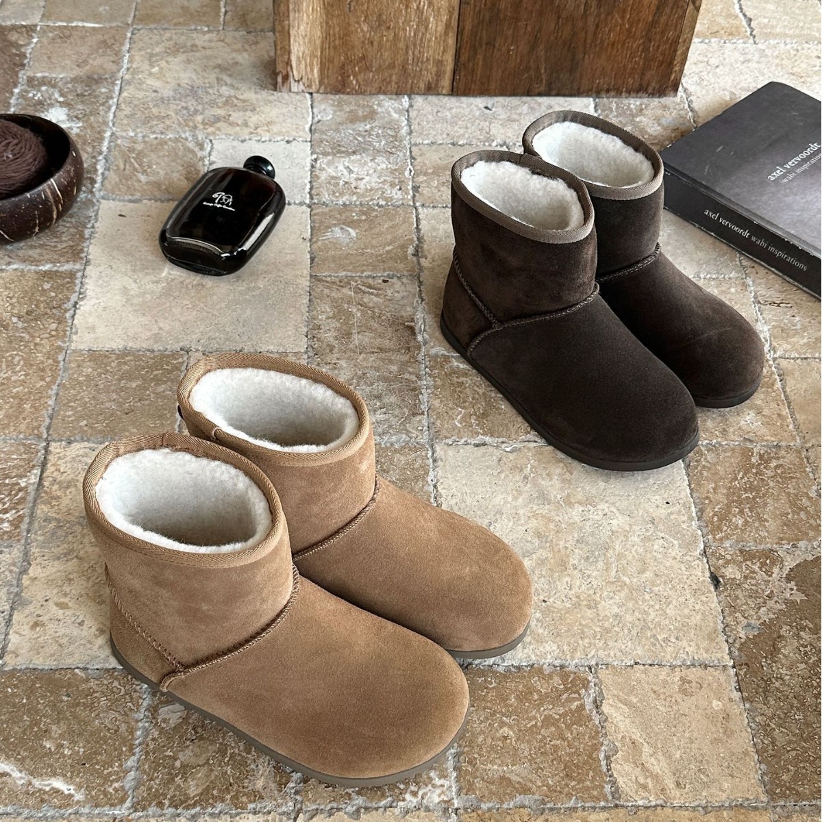 短筒真皮雪地靴女2025秋冬新款加绒加厚羊毛保暖棉鞋短靴