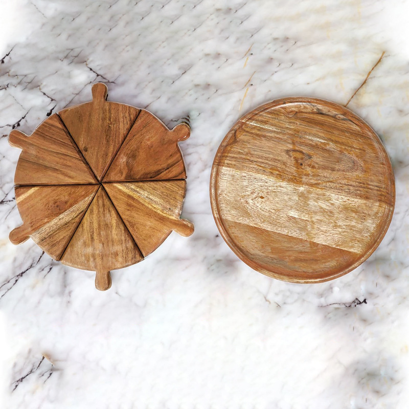 Tabla de cortar de madera multifuncional extraíble Steak Pizza tablero hogar restaurante comida bandeja de madera plato de fruta plato de desayuno