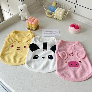Spring and Summer New Japanese and Korean Style Pet Cat and Dog Clothes Bichon Teddy Poodle Leash Waffle Harness