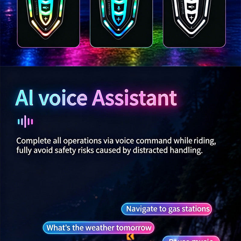 Cross-Border Foreign Trade Helmet Bluetooth Headset, Helmet Bluetooth Intercom Headset, Full-Face Helmet, Half-Face Helmet, Motorcycle Riding Stereo Headset