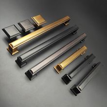 北欧黑古黄铜咖啡拉手现代简约家具五金配件方块橱柜ORB仿古把手