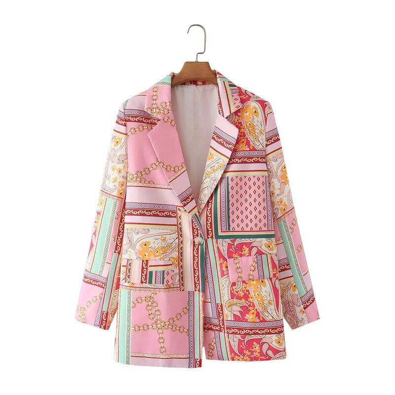 Europe and the United States wholesale 2022 autumn printed women's suit jacket C9-59659 small suit 271019 View Details