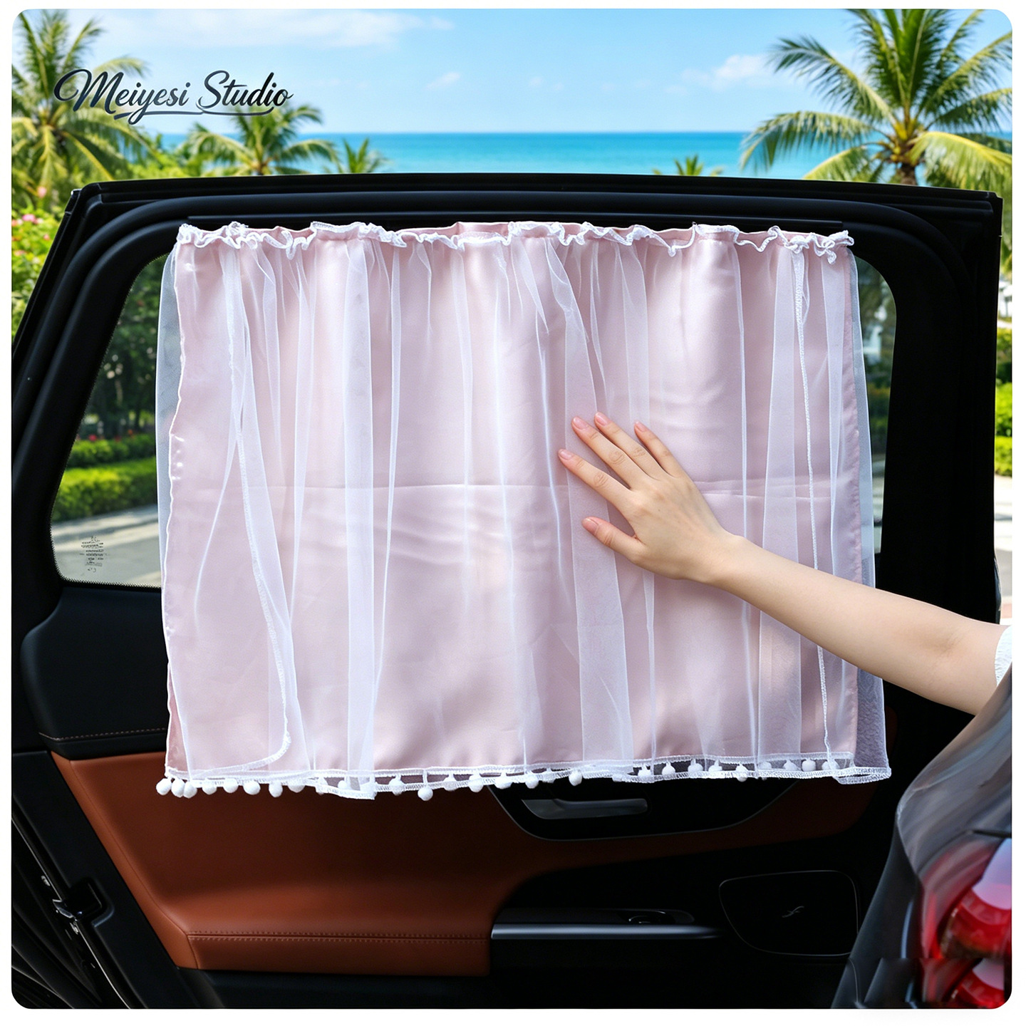2026 cortinas de automóviles cortina solar para automóviles de bebé cortina solar para ventanas laterales cortina solar de cristal satin cortina solar image 1