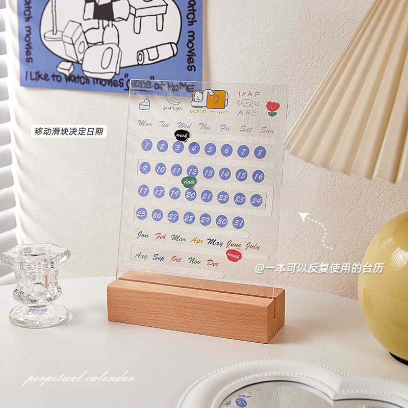 2025 Cool Dog Acrylic Desk Calendar Wind Calendar Perpetual Decoración de escritorio Calendario de nicho de diseño