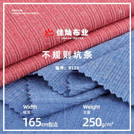 不规则坑条布 250g涤氨弹力肌理罗纹布料 打底衫连衣裙针织面料