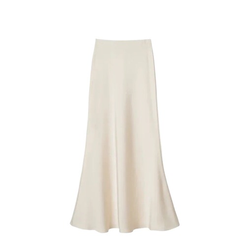 French Acetate Satin Fish Tail Half Body Skirt for Women - Summer New Arrival High-Waist Hip-Hiding Slimming Sheer A-Line Large Swing Dress