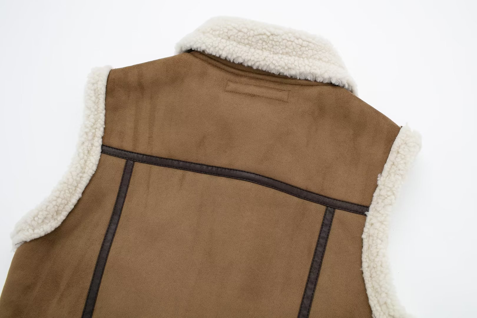 Damenbekleidung Herbst und Winter Neuankömmlinge Revers Schräger Reißverschluss Pelzmantel Lammwolle Weste Top Damenbekleidung_voghion.com