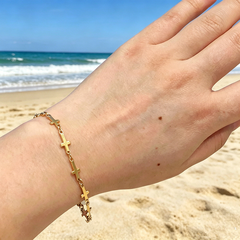 European and American Cross-Border Trendy Jewelry Bohemian Style Metal Cross Chain Bracelet Fashion Necklace Jewelry European and American Cross-Border Trendy Jewelry Bohemian Style Metal Cross Chain Bracelet Fashion Necklace Jewelry
