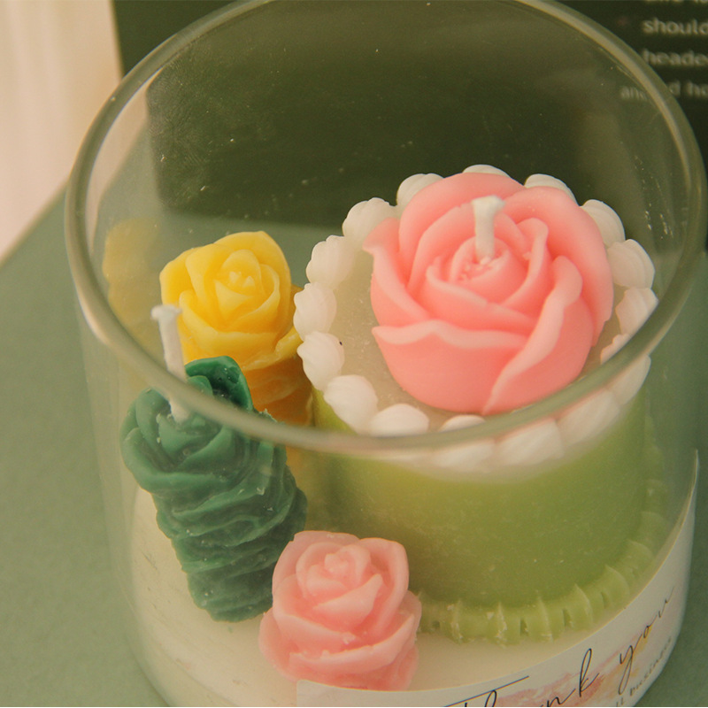 Rosas de vidrio de olor de olor set regalos de regalo verde simple retro regalos navideños regalos de cumpleaños