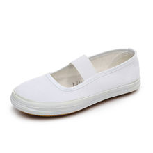 [包邮]中小学生小白鞋女童舞蹈鞋男童体操鞋纯白手绘布鞋幼儿园白