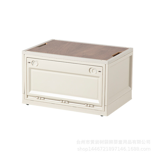 Outdoor storage box, camping organization box, foldable box, car trunk storage box, wooden lid household turnover box
