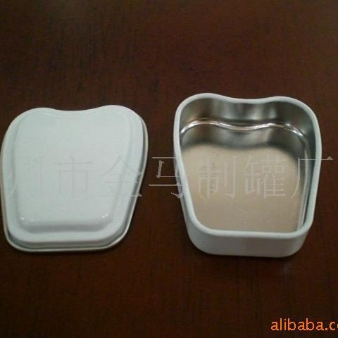 马口铁仿真牙齿造型薄荷糖糖果小铁盒金属盒厂家批发包装盒