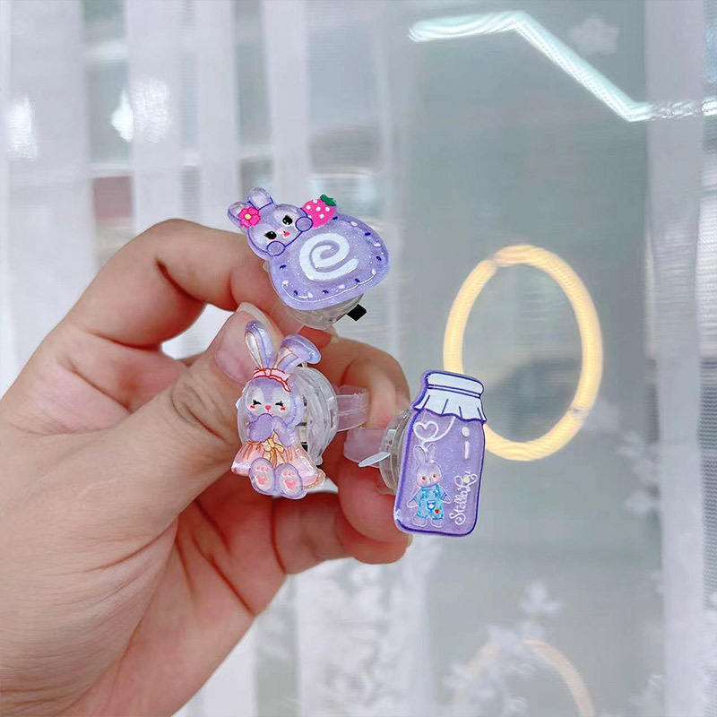 Cute Star Rabbit Cartoon with Light Ring Female Children's Acrylic Luminous Finger Light Little Girl Toy Finger Light