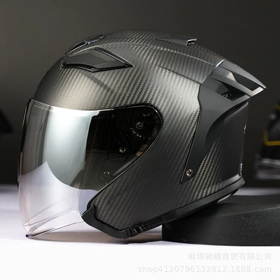 Helmet Lightweight Summer, Motosiklet kaskı (dəbilqə) - 3k-matte-black-transparent-day-and-night-silver-plated-lenses-m