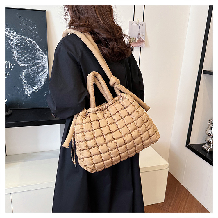 762g Weight Polyester Lining Material Sewing Thread Fashion Element Magnetic Buckle Closure Type Single Shoulder Strap Strap Type Tote Bag Bags Type Daily, Street, Shopping Occasion Nylon Material Solid Color Pattern Autumn&Winter Season Women's Gender Elegant, Classic Style Style Square Shape Medium Size Women's Medium Nylon Solid Color Elegant Classic Style Sewing Thread Square Magnetic Buckle Tote Bag 3