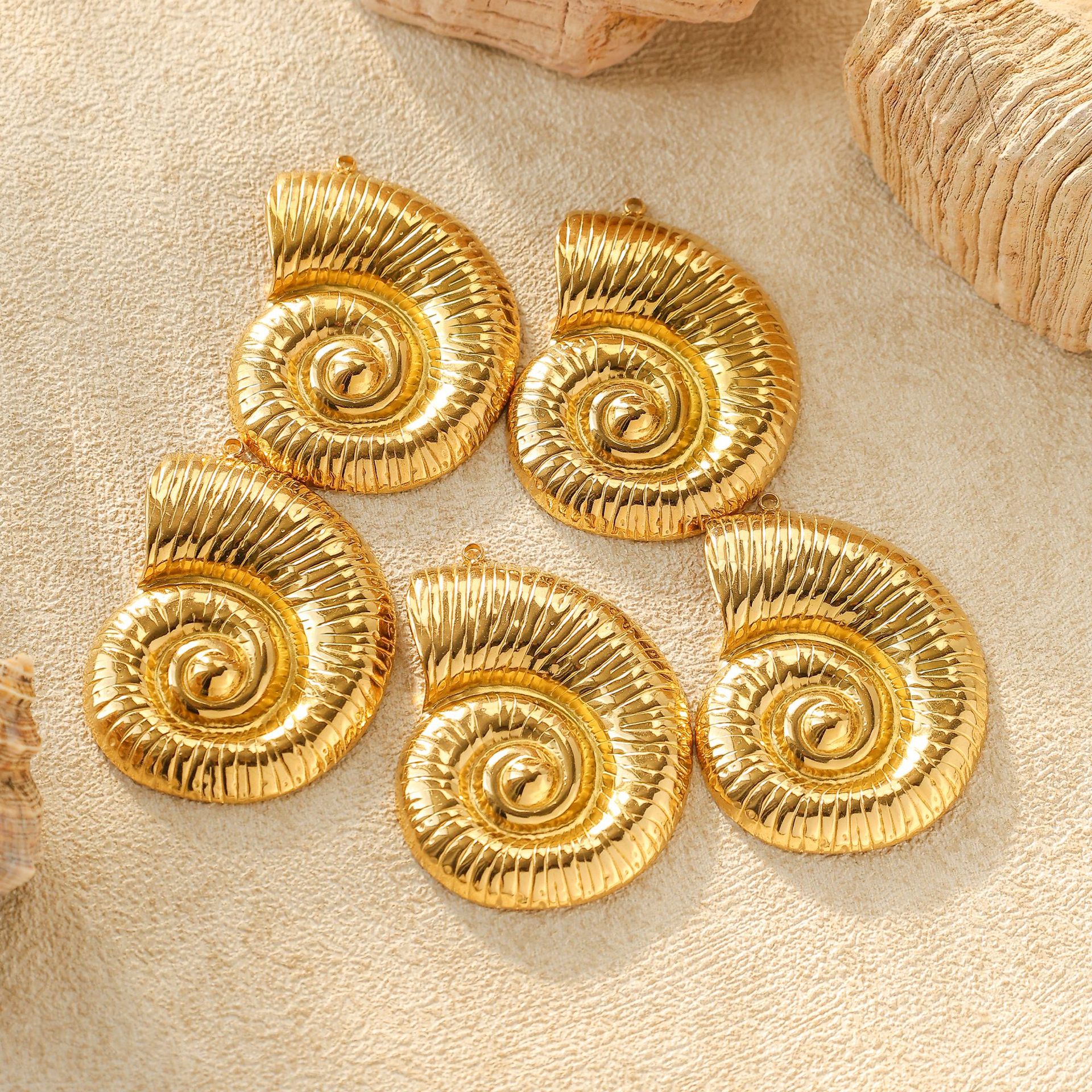 Conch Pattern 5 PCS/Package 304 Stainless Steel Conch Pendant