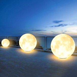 Solar outdoor lamp moon lamp waterproof floor lamp villa garden lamp moon garden layout lawn lamp 378