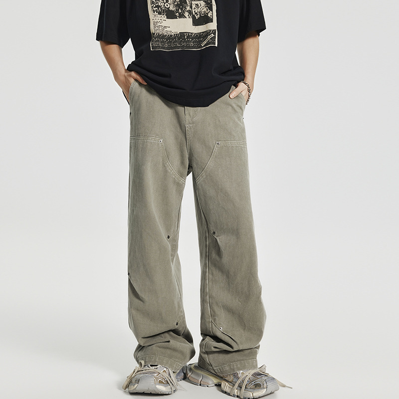 Ottb American-Style Work Pants Pure Cotton Men's Straight Casual Pants High Street Carhartt Men's Fashion Durable Men's Trousers