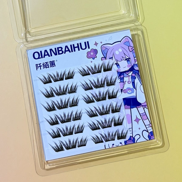 Glue-free [Summer Blue Tears] 6 rows and 36 clusters [plastic suction box]