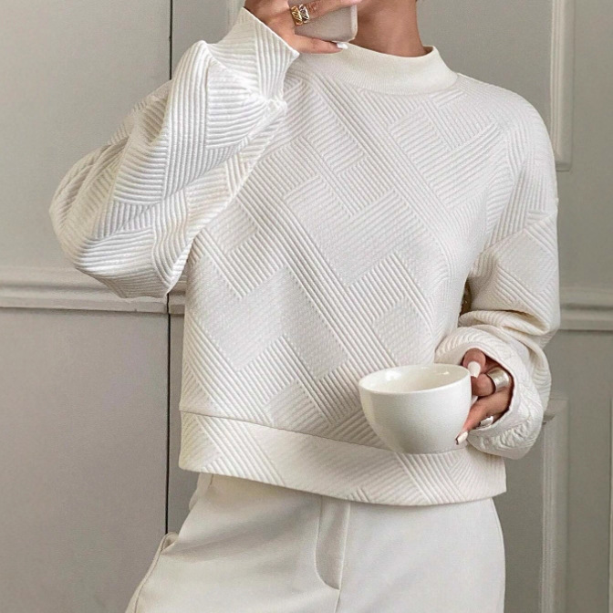 亚马逊2025wish欧美跨境立领长袖提花圆领卫衣秋冬新款