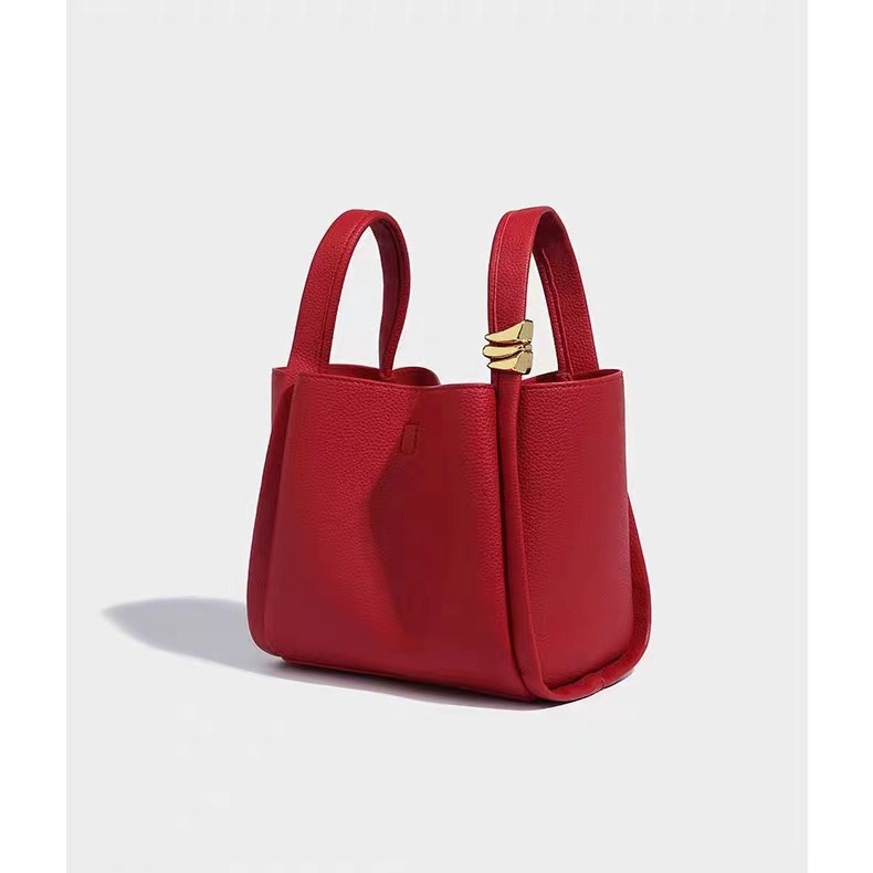 Borsa a tracolla da sposa rossa elegante borsa a secchiello_voghion.com