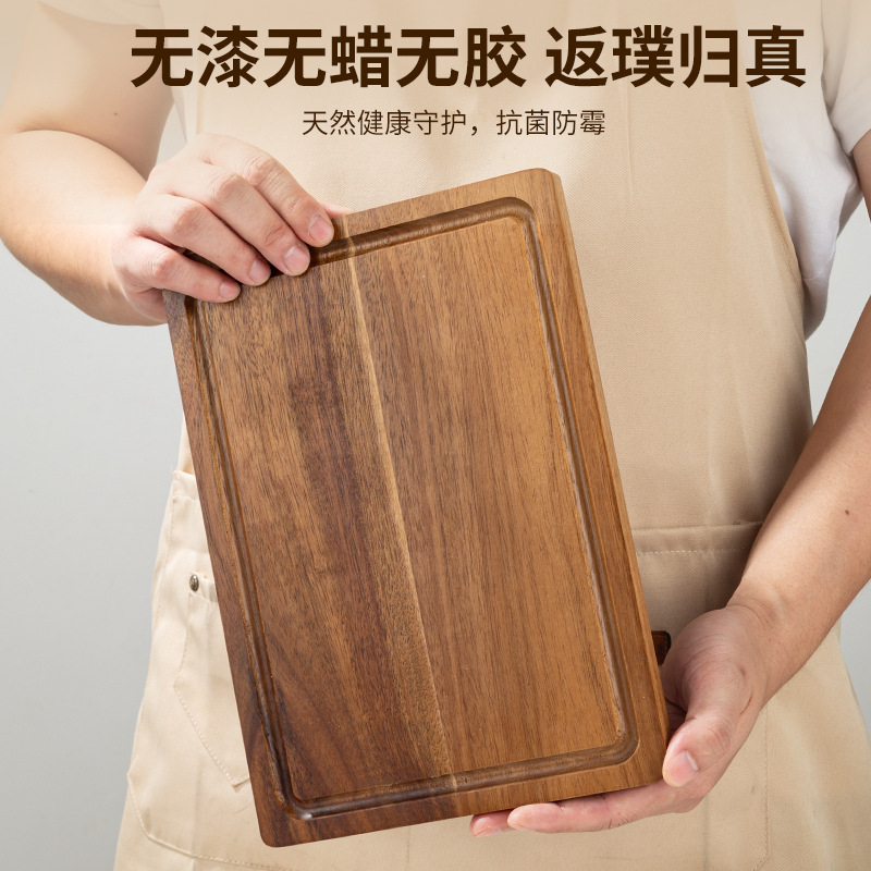 Cocina doméstica Acacia madera tablero de verduras en stock mayorista madera con ranura tablero de corte herramientas de cocina fruta tablero de corte de verduras