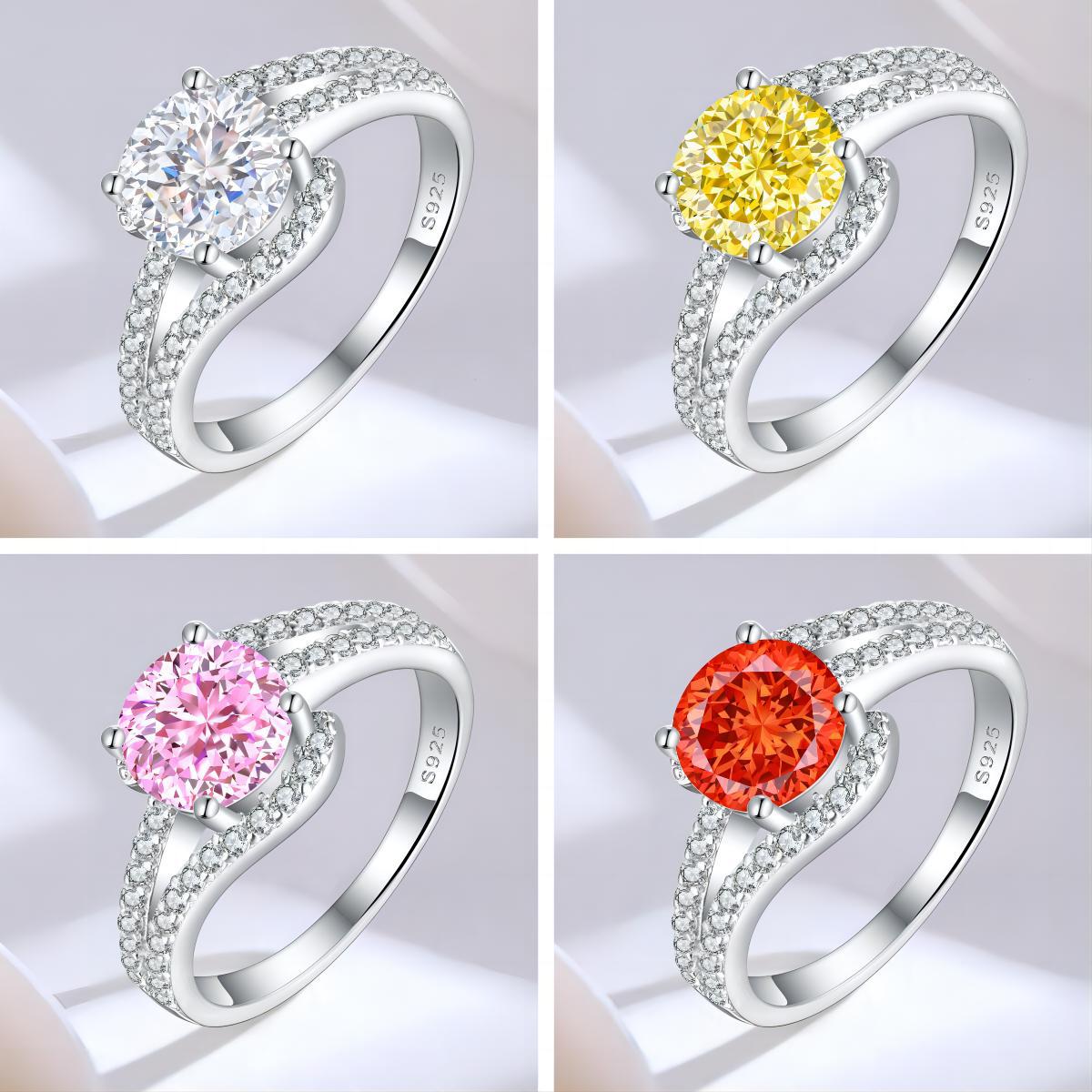 7g Weight High Carbon Diamond Inlay Material Rings Classification 1 Piece Quantity Holiday, Daily Occasion 925 Sterling Silver Material Water Droplets Pattern Women's Gender Inlay Design Simple Style, Classic Style Style 925 Sterling Silver High Carbon Diamond Water Droplets Rings 2