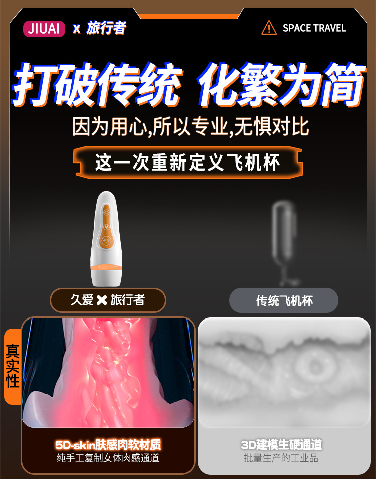 Electric Male Masturbation Cup with Heating and Vibration, Automatic Adult Toy — detail image 16