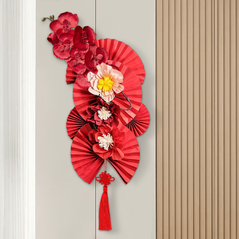 Traje DE BODA ventilador papel flor boda dormitorio Fondo pared decoración chino retro perla creativa guirnalda