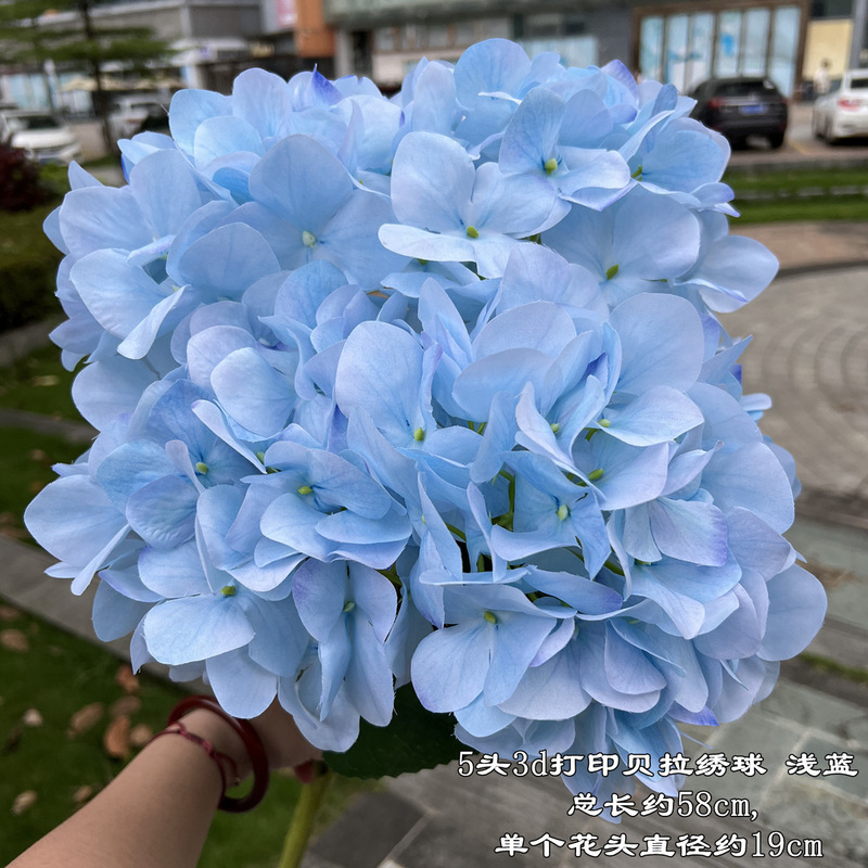 新商品の外国貿易の青いアジサイの青い色はバラの牡丹のアジサイの結婚祝いの柔らかい装飾の偽の花を卸売りします。|undefined