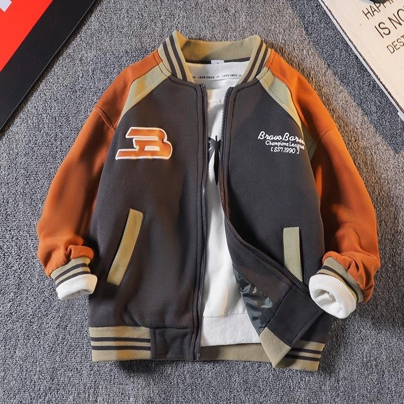 [加绒-鑫138男童外套棒球服秋冬季2023加厚卫衣中大童男孩夹克