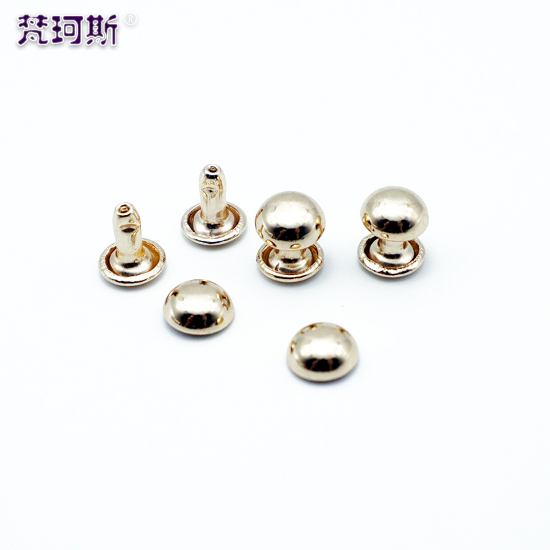 Accesorios de equipaje de ropa de metal hardware remache de una sola cara y de doble cara tapa de remache clavo plano redondo clavo de setas image 5