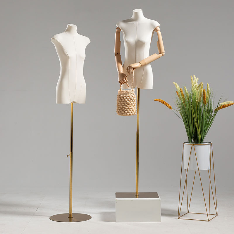 Tienda de ropa coreana modelo de cuerpo plano de pecho plano de mitad de cuerpo humano falso de mujer muñeca de muñeca estante de exhibición de ventanas accesorios especiales image 3