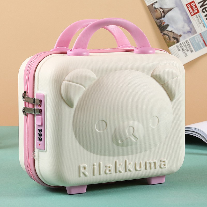 14 pulgadas maleta de oso acompañante caja de regalo portátil caja de embarque para niños almacenamiento caja de maquillaje fábrica en stock al por mayor