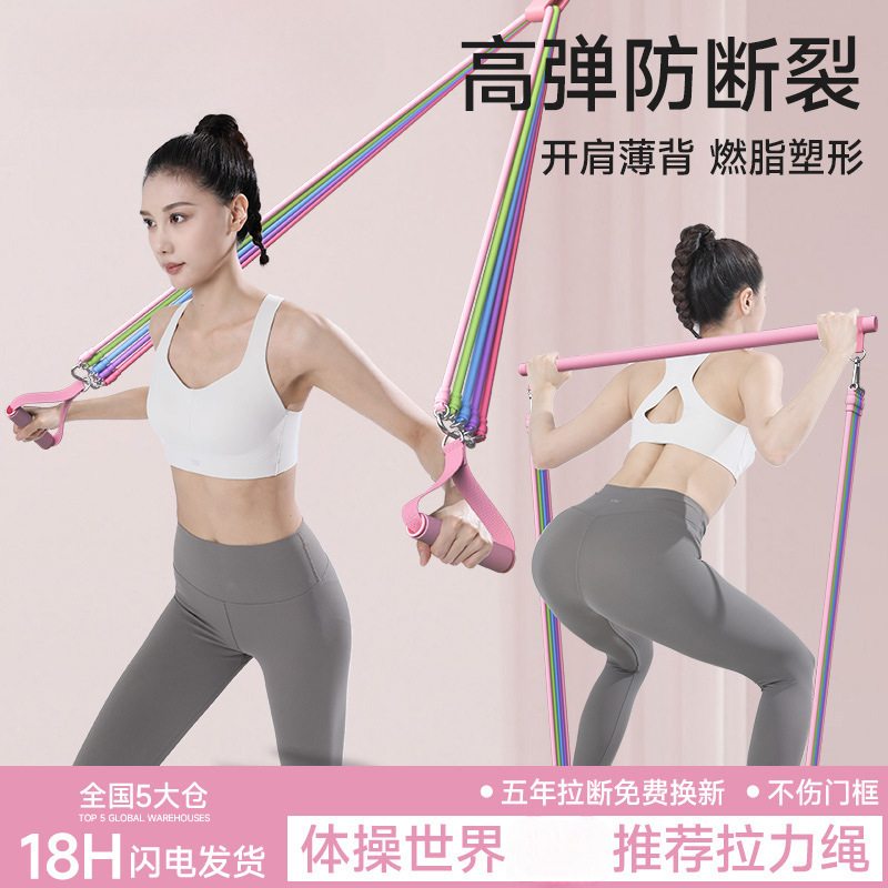 拉力绳家用健身弹力带女弹力绳开肩练背练腿挂门高位拉训练神器|undefined
