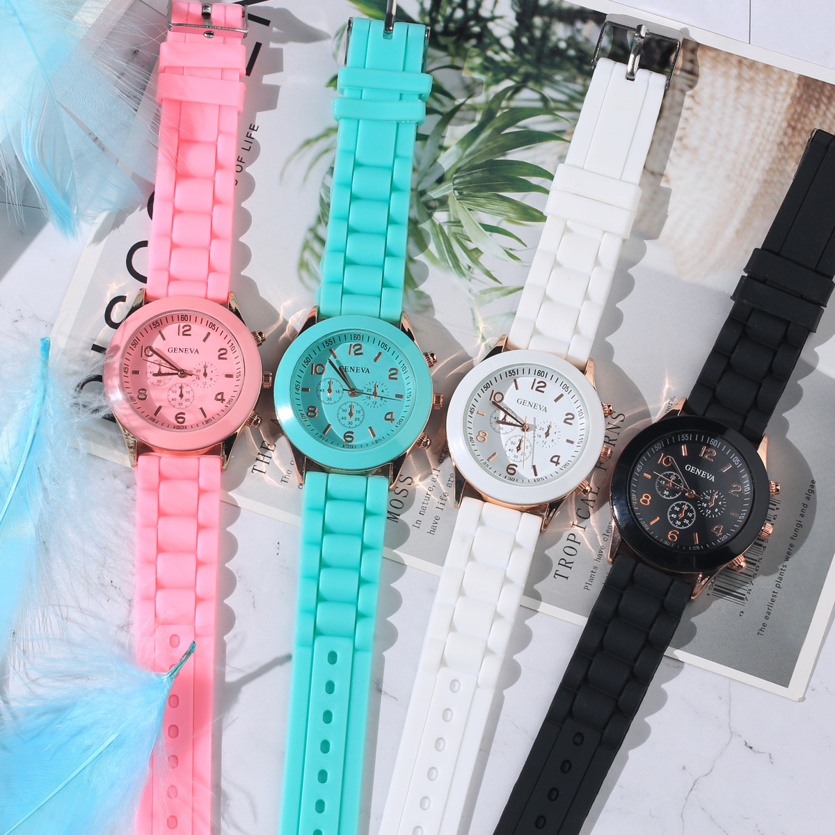 Explosion Geneva Jelly Silicon Silicon Watch Geneva Three Eyes…