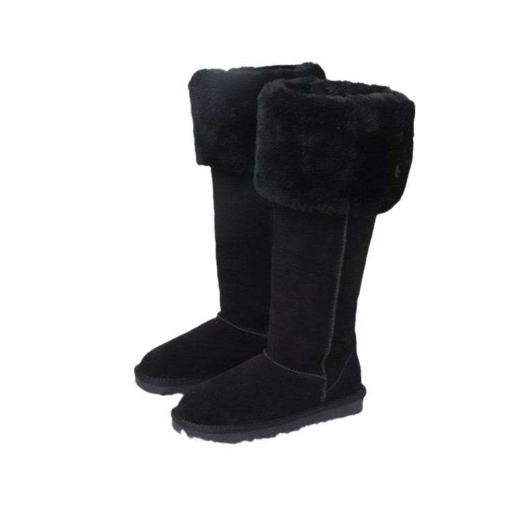 Libro rojo 2024 nuevo sobre la rodilla de alto cilindro Qian Songyi botas de nieve piel en una mujer invierno cálido alto algodón de nieve