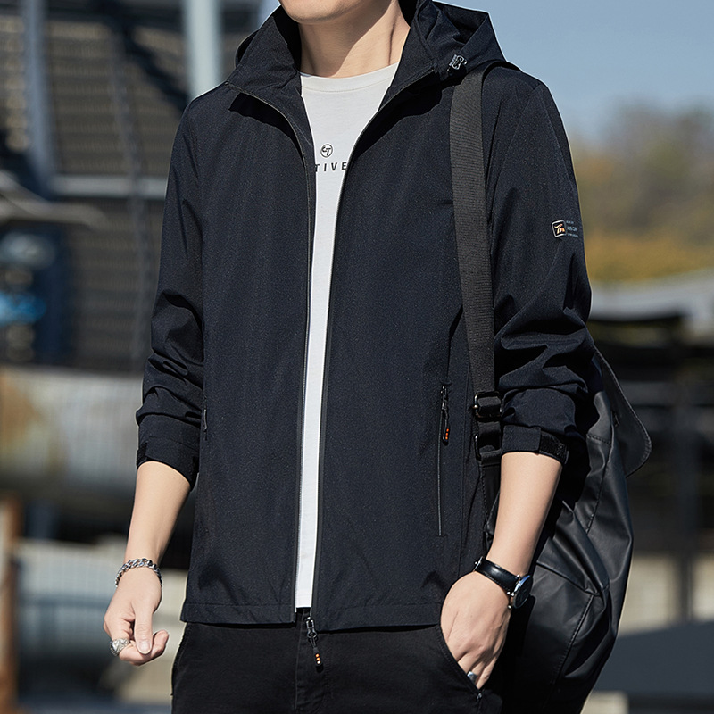Giacca con cappuccio uomo slim fit primavera autunno casual_voghion.com