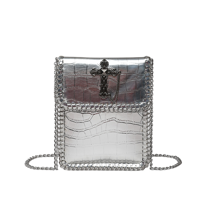 Bolso de cadena de alta gama 2025 verano nuevo bolso femenino bolso de hombro cruzado personalizado bolso de mensajero con patrón de piedra brillante