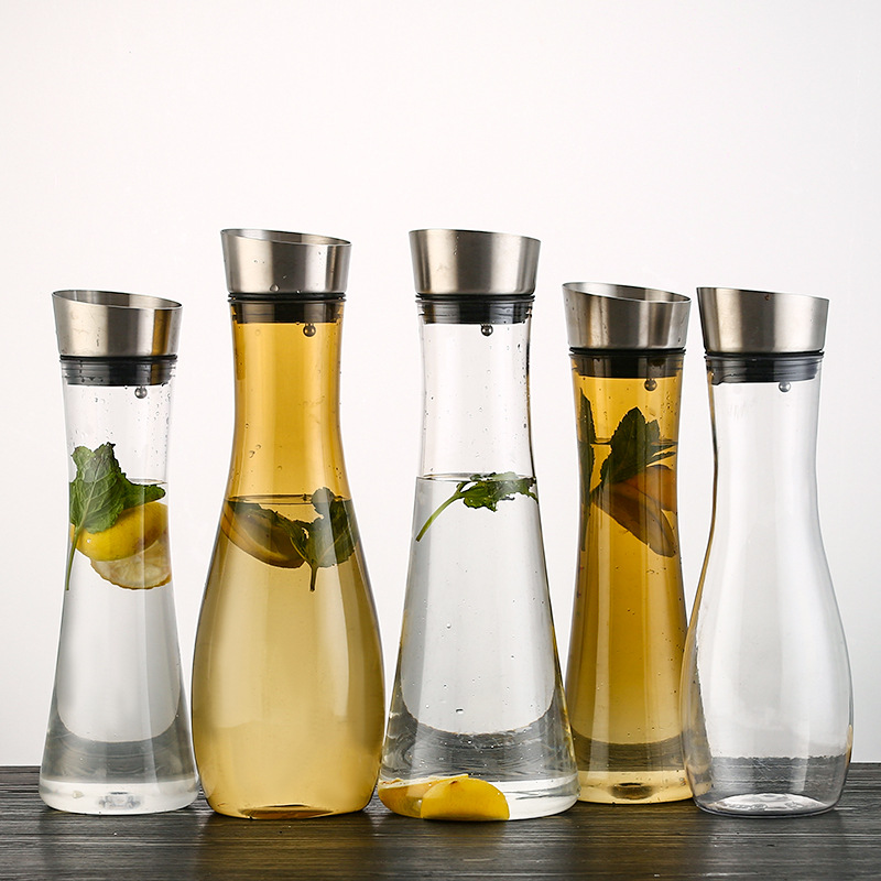 Automatic stainless steel hot and cold water kettle, plastic juice pot, acrylic kettle with printable LOGO, plastic kettle drink cup