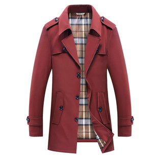 Trench coat men's mid-length 2022 Spring and Autumn new men's jacket Korean youth slim jacket casual handsome top