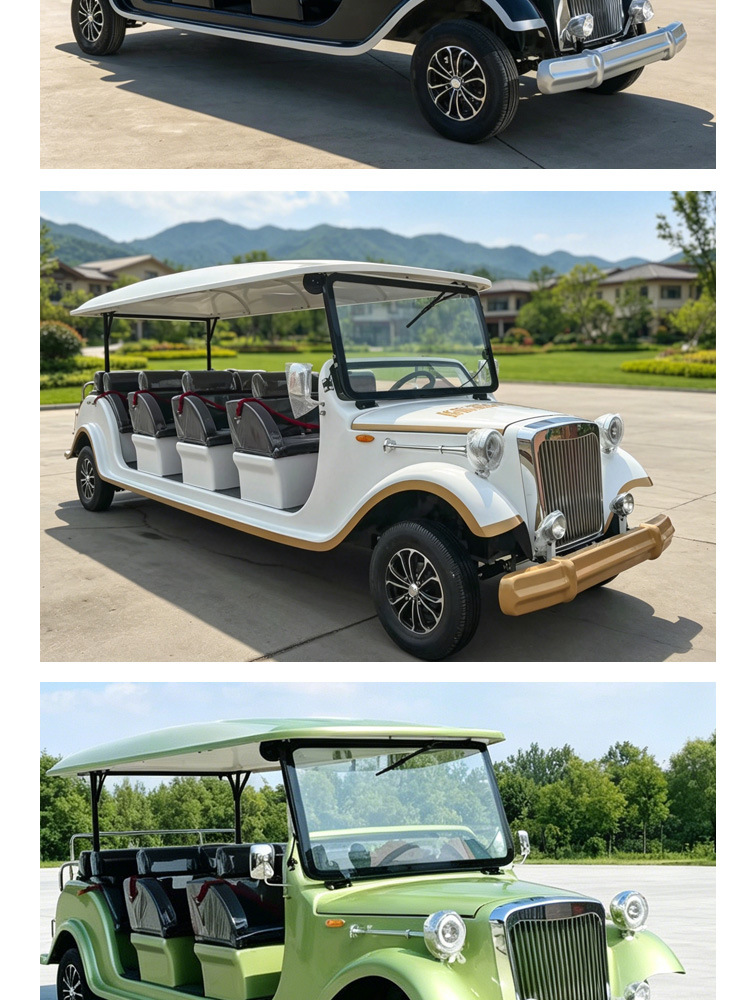 5-8 Passenger Vintage Sightseeing Car for Property Tours, Hotel Receptions, and Tourist Attractions