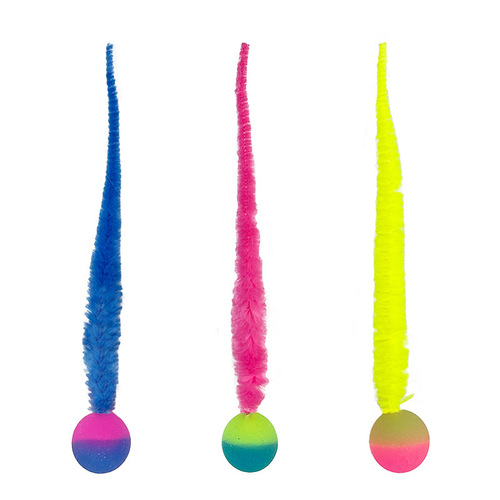 Xingzhi Cat Throwing Jumping Ball Tassel Toy Self-Entertainment Relief Feather Replacement Pet Cat Supplies Bite-resistant Cat Flirting Stick