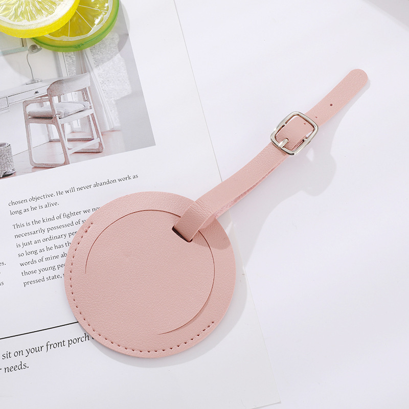 Thickened Round Leather Luggage Tag DIY Personalized Multi-Color Portable Anti-Lost Lanyard Tag Label Wholesale Thickened Round Leather Luggage Tag DIY Personalized Multi-Color Portable Anti-Lost Lanyard Tag Label Wholesale