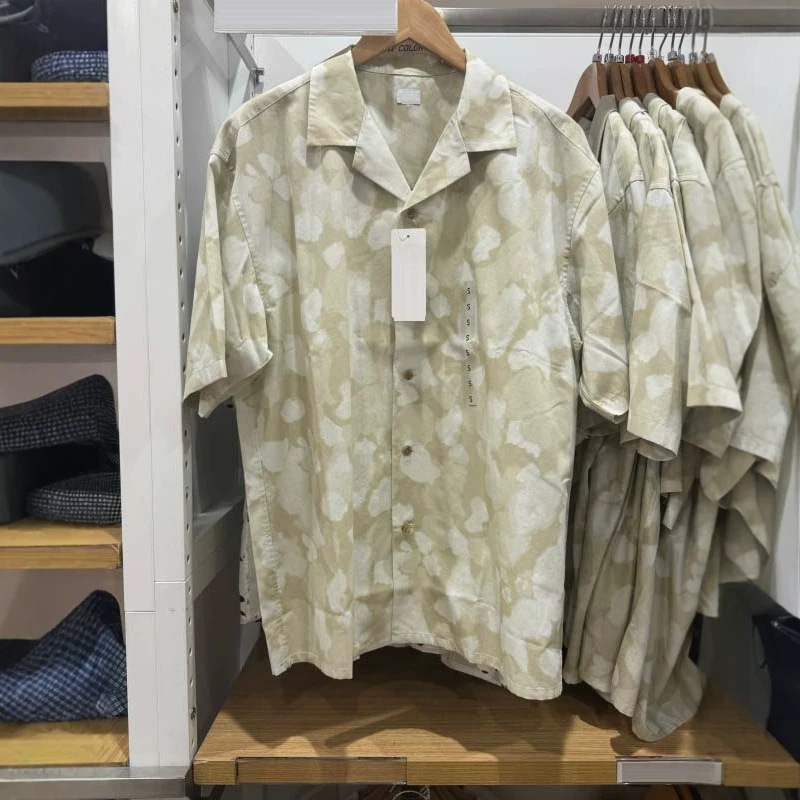 Mixed fabric printed open-collar shirt for men and women, air-conditioning shirt 490285 482480 482483 482481 Mixed fabric printed open-collar shirt for men and women, air-conditioning shirt 490285 482480 482483 482481