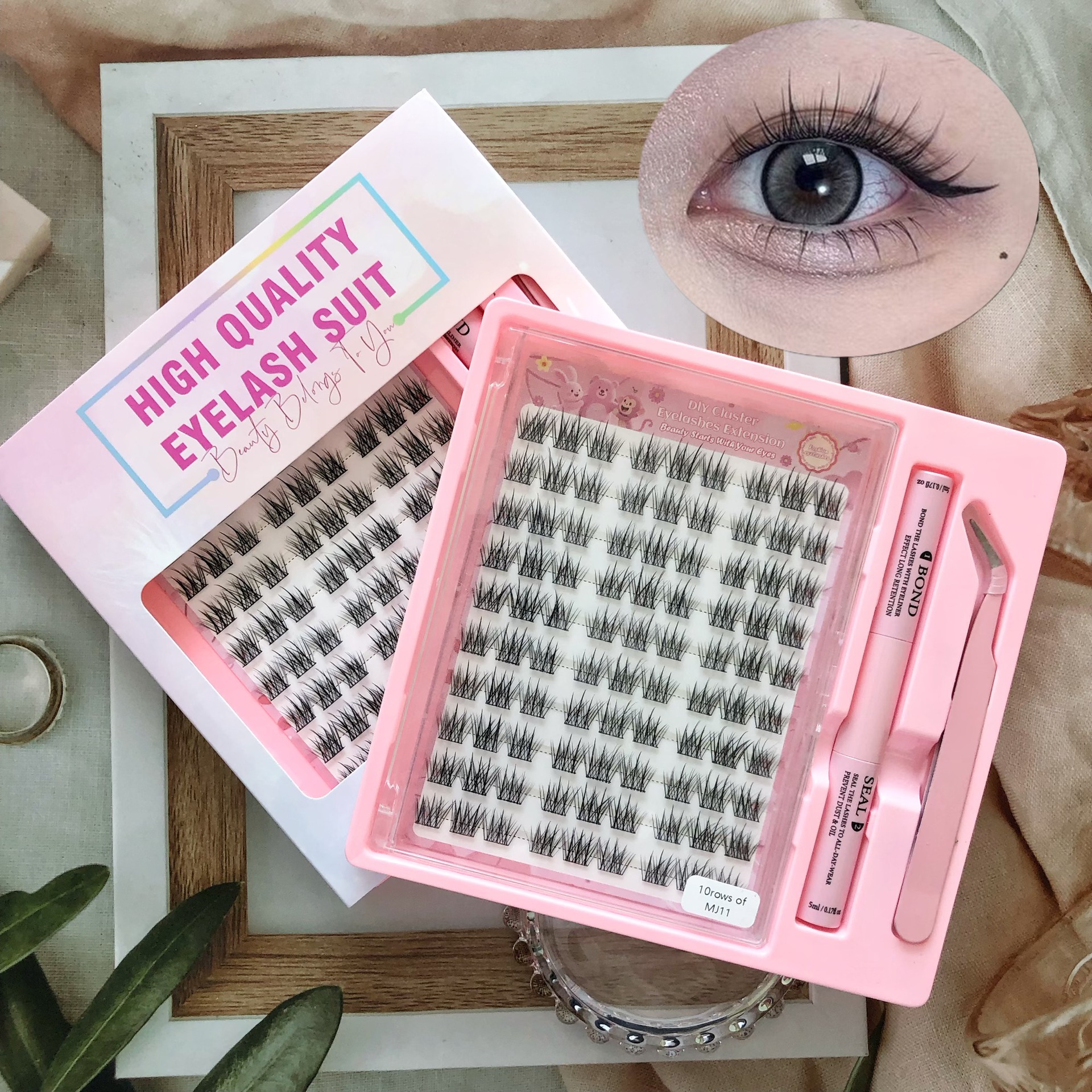 Transfronterizas pestañas falsas 30 - 100D comercio exterior caja de pestañas gruesas con pinzas de pegamento conjunto de pestañas falsas